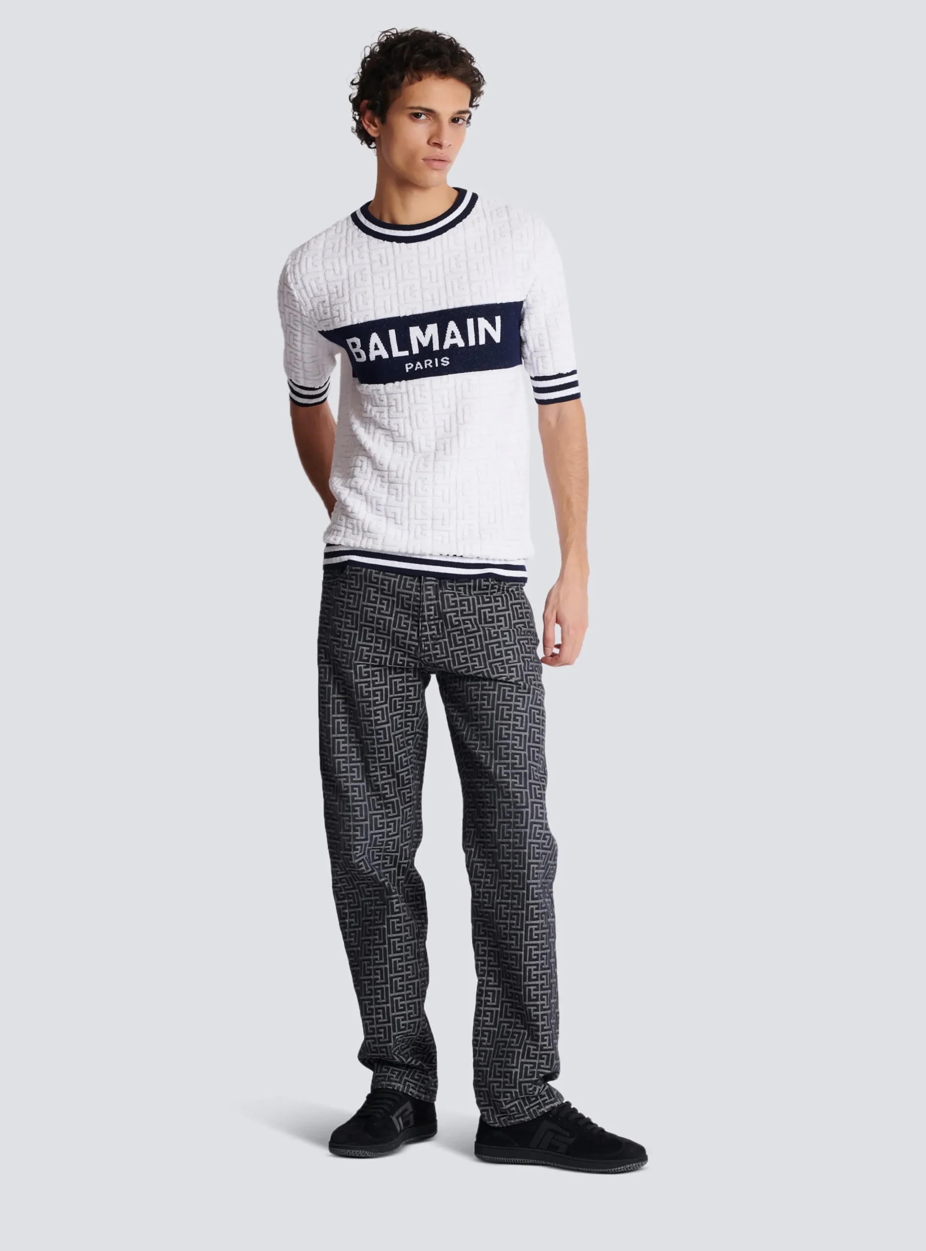 Short-sleeved PB Labyrinth Knit T-shirt-Balmain Best