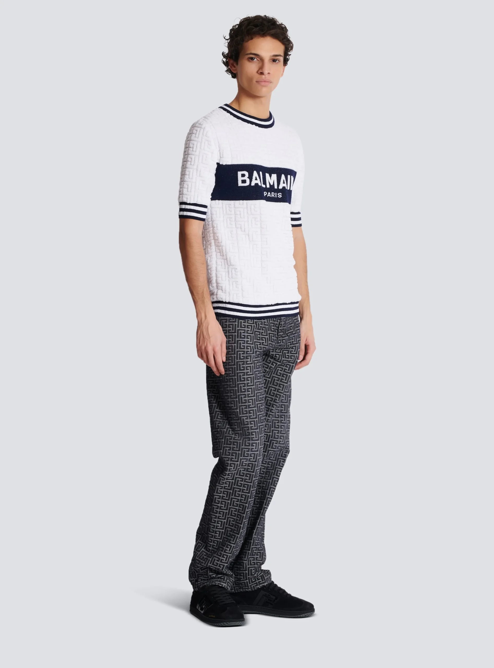 Short-sleeved PB Labyrinth Knit T-shirt-Balmain Best