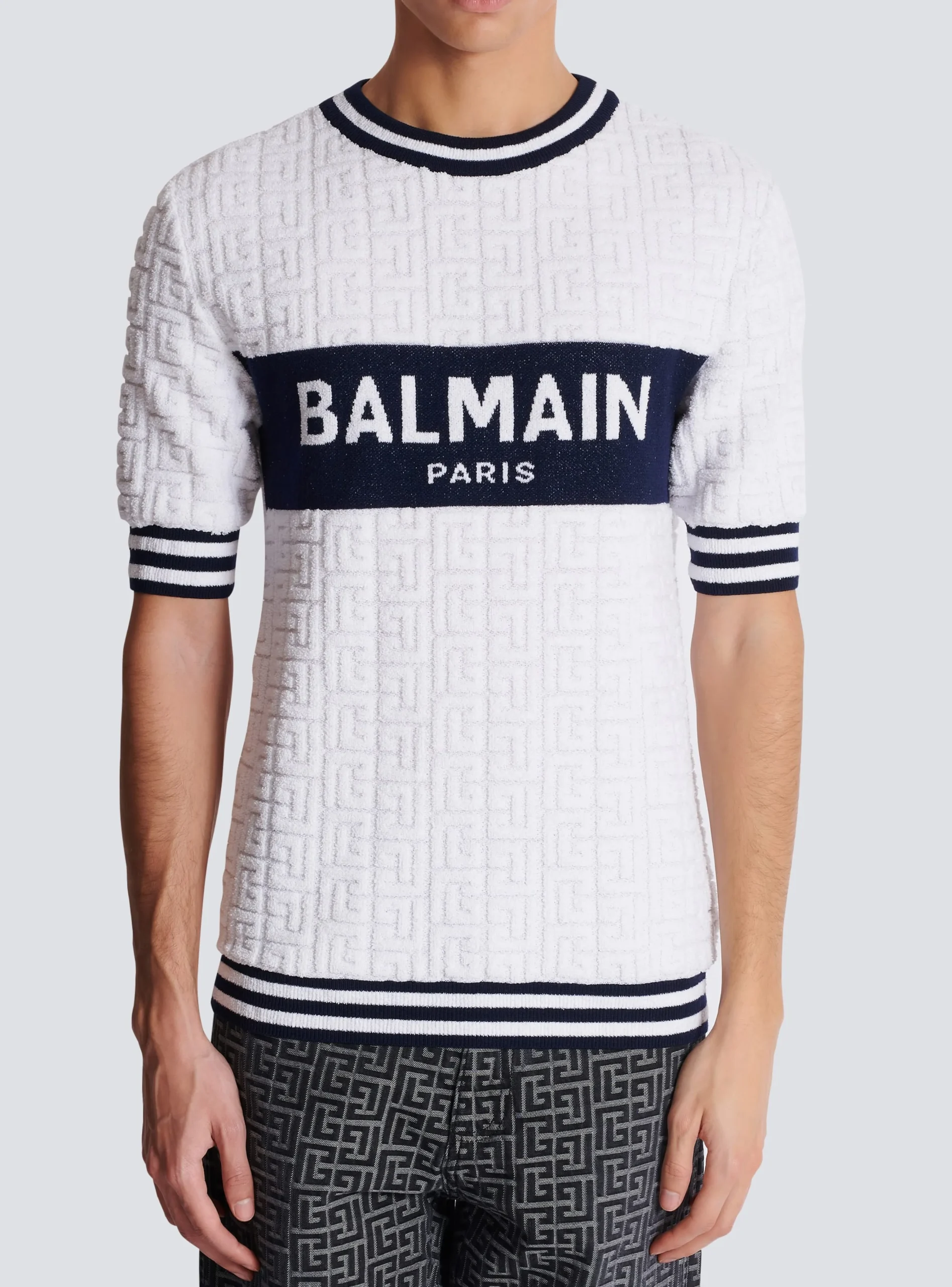 Short-sleeved PB Labyrinth Knit T-shirt-Balmain Best