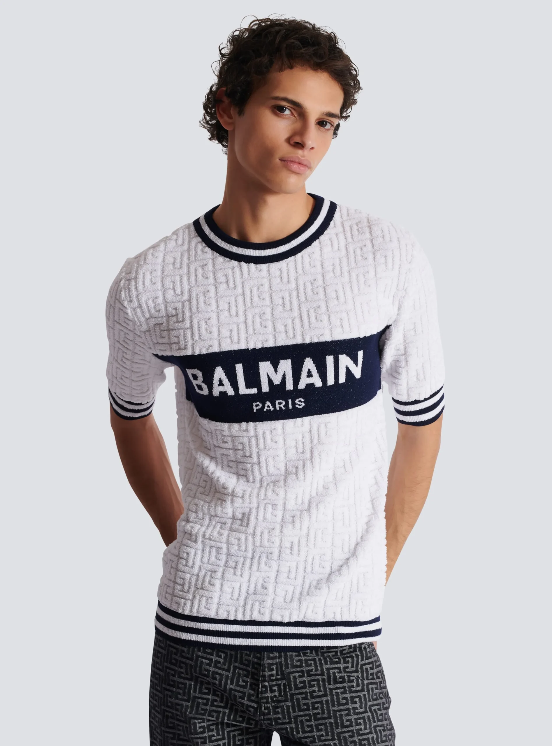 Short-sleeved PB Labyrinth Knit T-shirt-Balmain Best