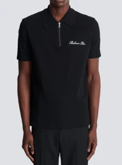 Short-sleeved Polo Shirt With Signature Embroidery-Balmain Outlet
