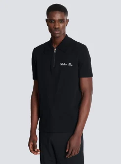 Short-sleeved Polo Shirt With Signature Embroidery-Balmain Outlet
