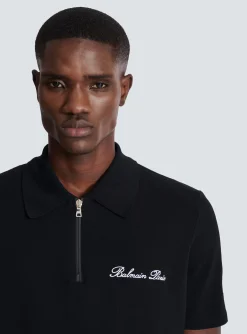 Short-sleeved Polo Shirt With Signature Embroidery-Balmain Outlet