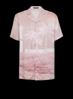 Short-sleeved Twill Pyjama Shirt With Postcard Print-Balmain Best Sale