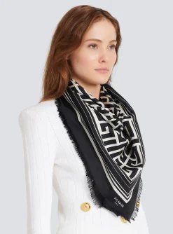 Silk Monogrammed Scarf-Balmain Best Sale