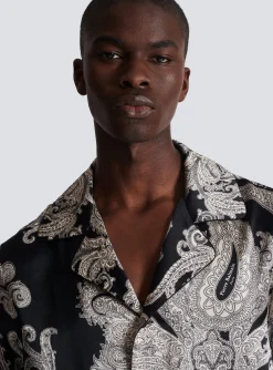 Silk Paisley Print Shirt-Balmain Online