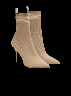 Skye Stretch Knit Ankle Boots-Balmain Cheap