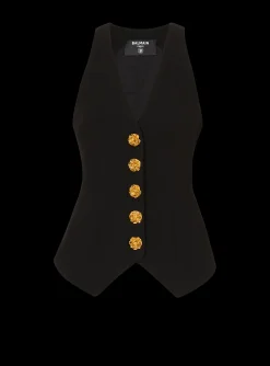 Sleeveless Double Crepe Waistcoat-Balmain Fashion
