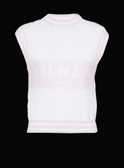 Sleeveless Monogram Knit Top-Balmain Best
