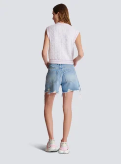 Sleeveless Monogram Knit Top-Balmain Best