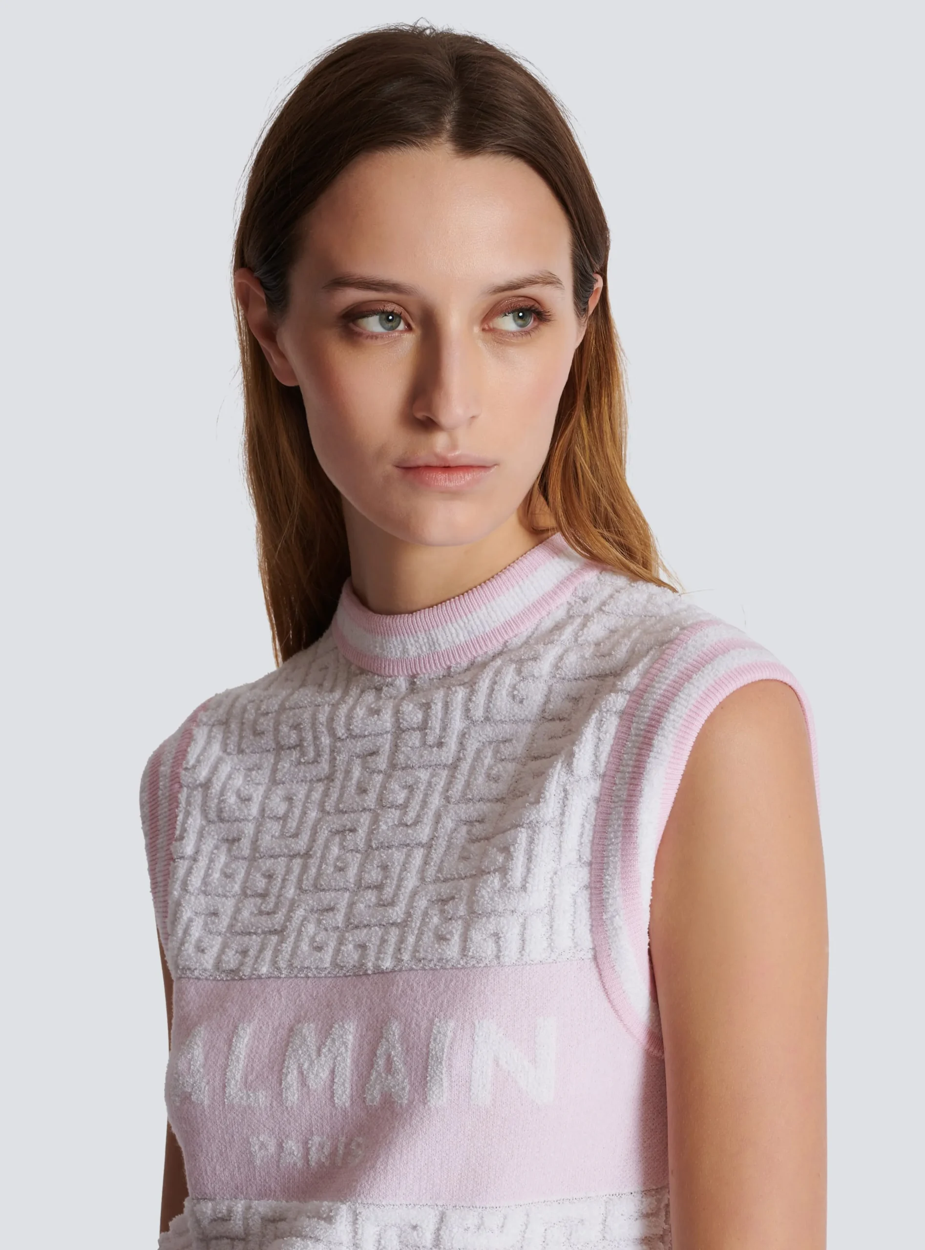 Sleeveless Monogram Knit Top-Balmain Best