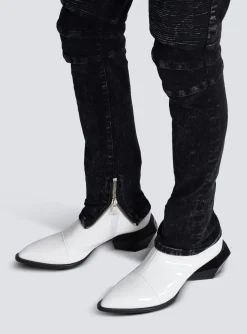 Slim-fit Denim Jeans With Ribbed Details-Balmain Discount