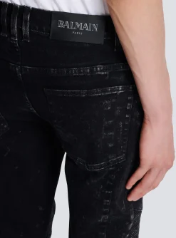 Slim-fit Denim Jeans With Ribbed Details-Balmain Discount