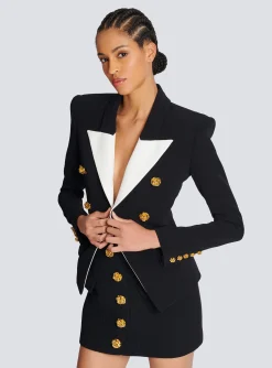 Slim-fit Jacket With Roses Buttons-Balmain Best Sale