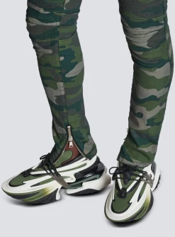 Slim-fit Jeans In Camouflage Denim With Ribbed Details-Balmain Cheap