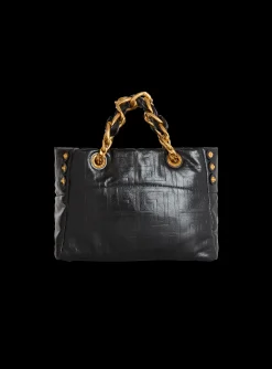Small 1945 Soft Tote Bag In Crackled Calfskin-Balmain Discount