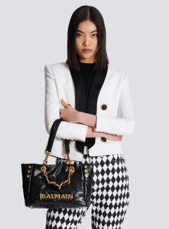 Small 1945 Soft Tote Bag In Crackled Calfskin-Balmain Discount