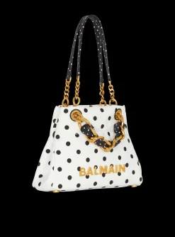 Small 1945 Soft Tote Bag In Polka Dot Canvas-Balmain Sale
