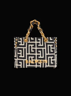 Small 1945 Soft Tote Bag Monogram Jacquard Fabric-Balmain Hot