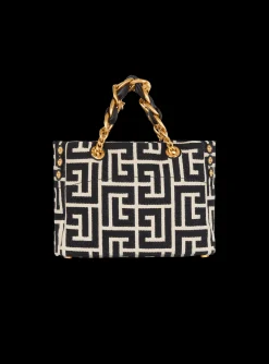Small 1945 Soft Tote Bag Monogram Jacquard Fabric-Balmain Hot