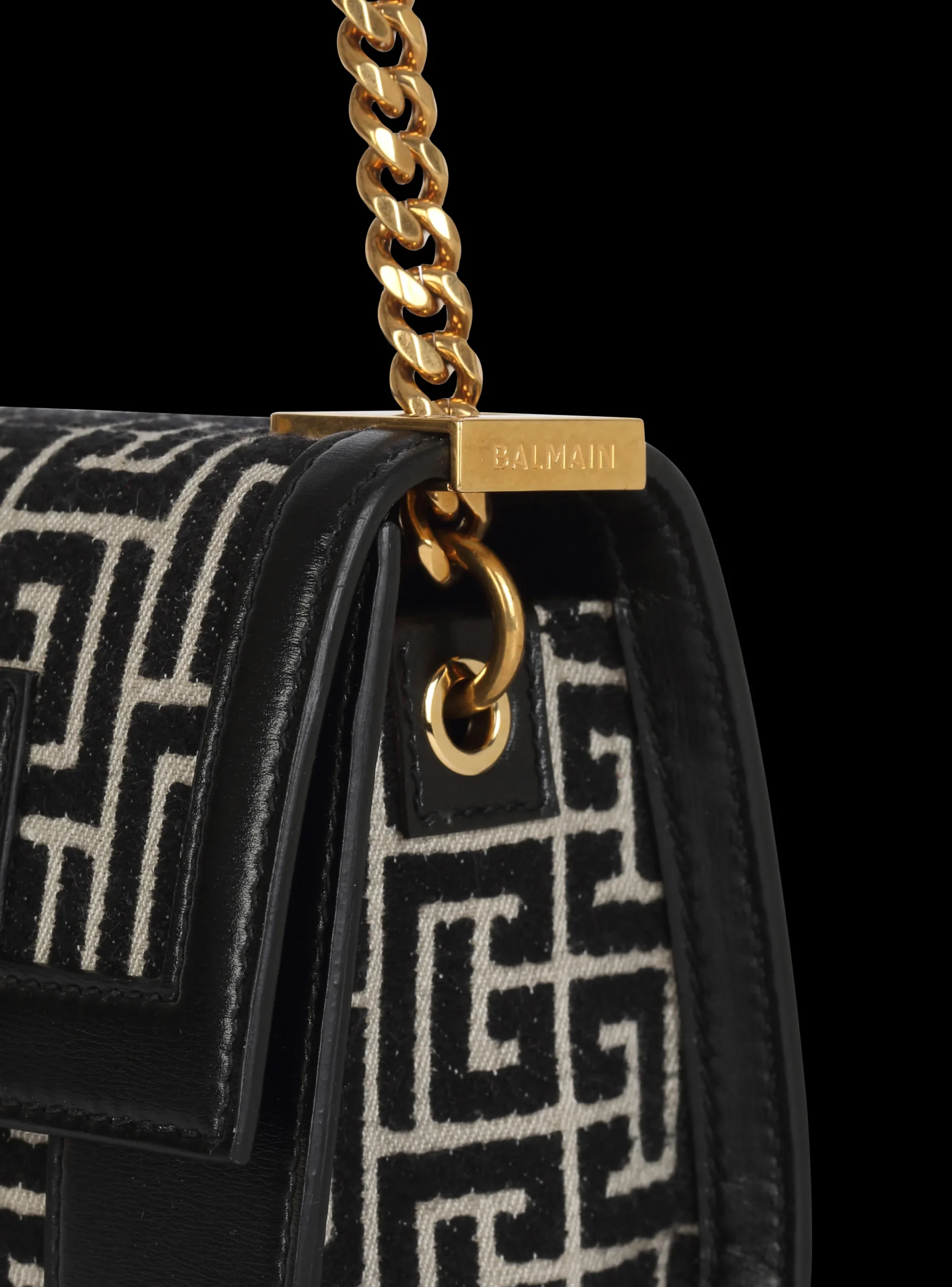 Small-sized Bicolor Jacquard 1945 Bag-Balmain Cheap