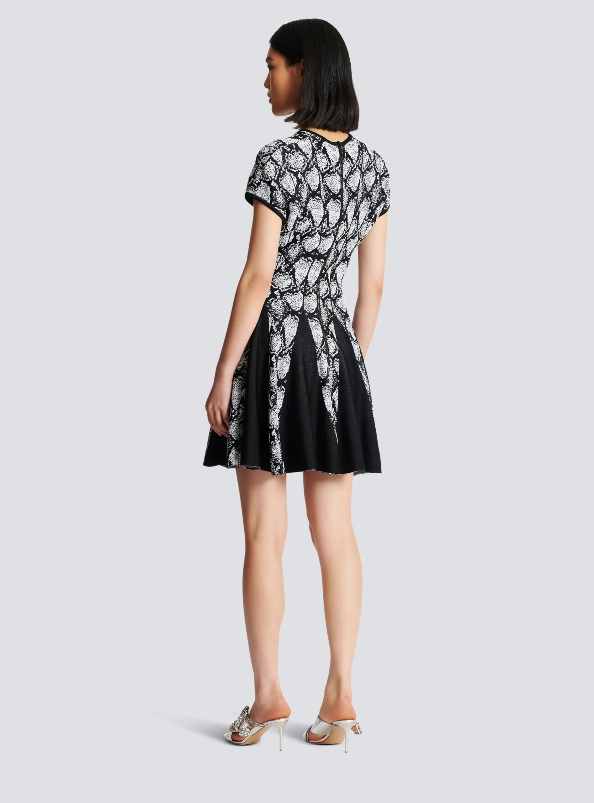Snakeskin Jacquard Dress-Balmain Clearance