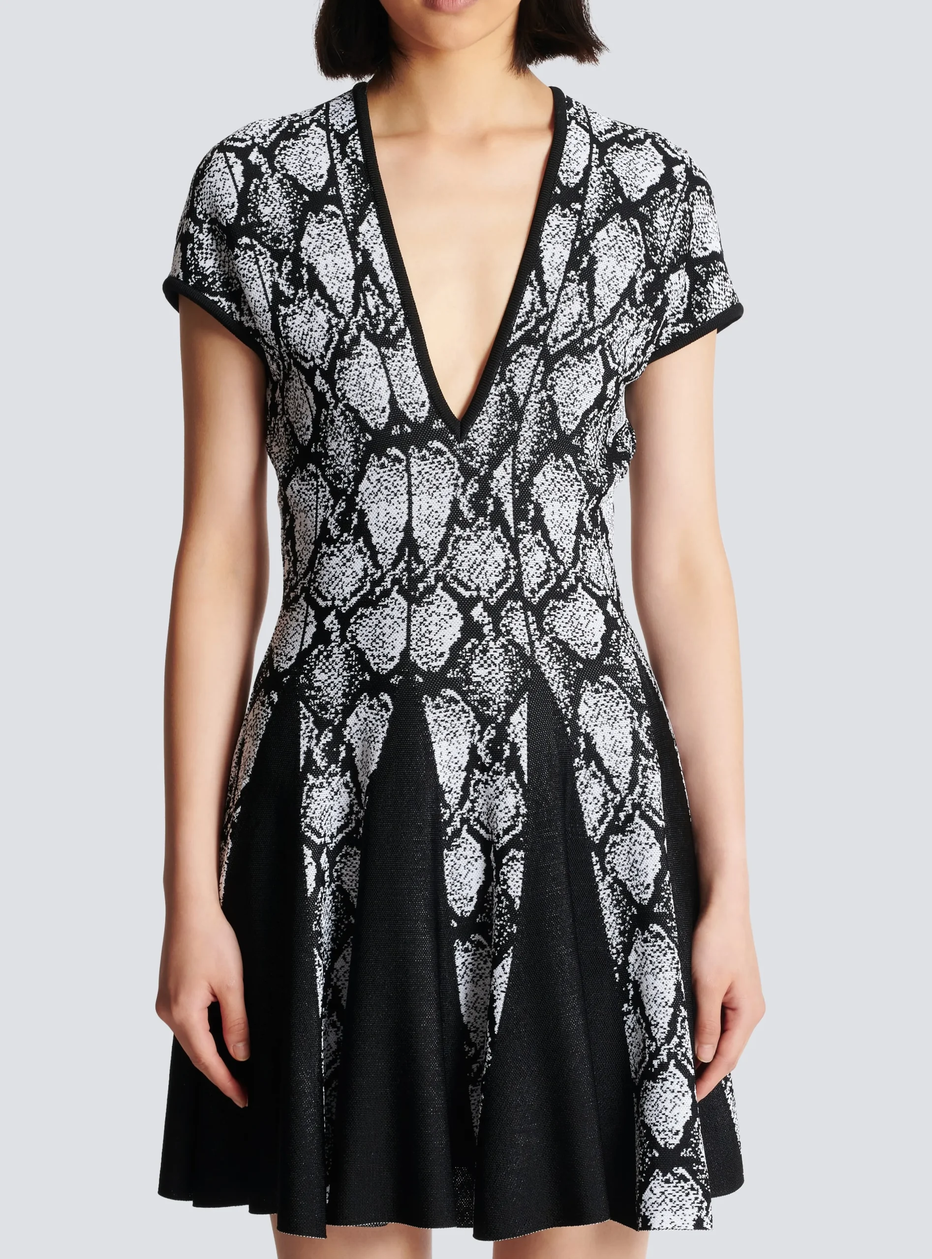 Snakeskin Jacquard Dress-Balmain Clearance