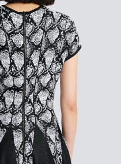 Snakeskin Jacquard Dress-Balmain Clearance