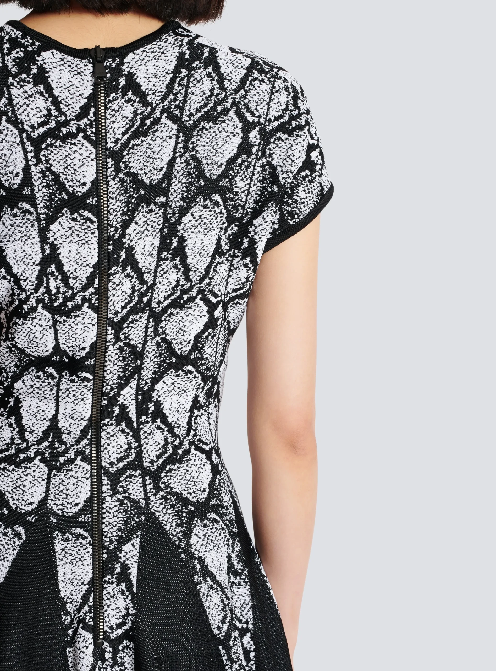 Snakeskin Jacquard Dress-Balmain Clearance