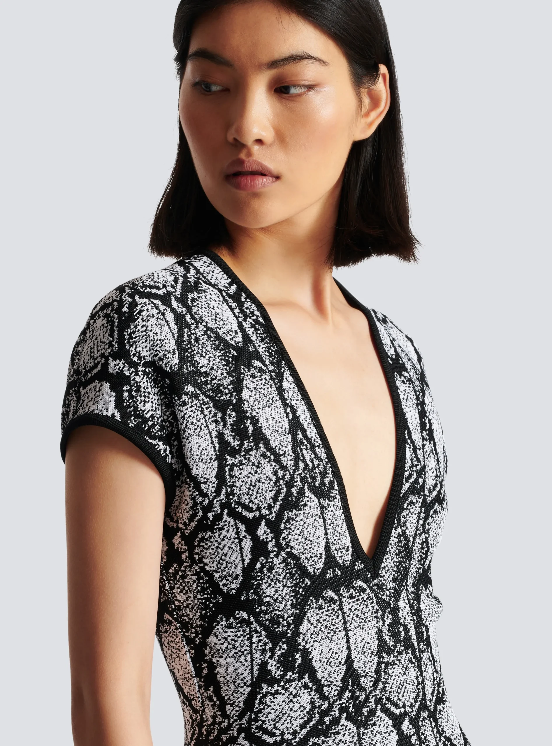 Snakeskin Jacquard Dress-Balmain Clearance
