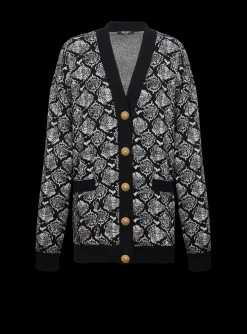 Snakeskin Jacquard Knit Cardigan-Balmain Flash Sale