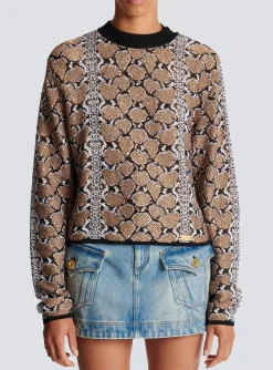 Snakeskin Knit Jumper-Balmain Best