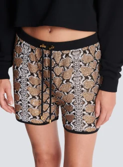 Snakeskin Knit Shorts-Balmain Sale
