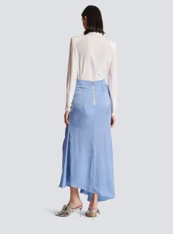 Snakeskin Silk Jacquard Skirt-Balmain New