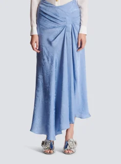 Snakeskin Silk Jacquard Skirt-Balmain New