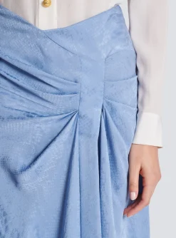 Snakeskin Silk Jacquard Skirt-Balmain New