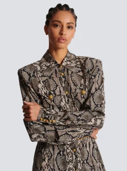 Snakeskin Silk Shirt Dress-Balmain Flash Sale