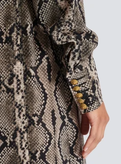Snakeskin Silk Shirt Dress-Balmain Flash Sale
