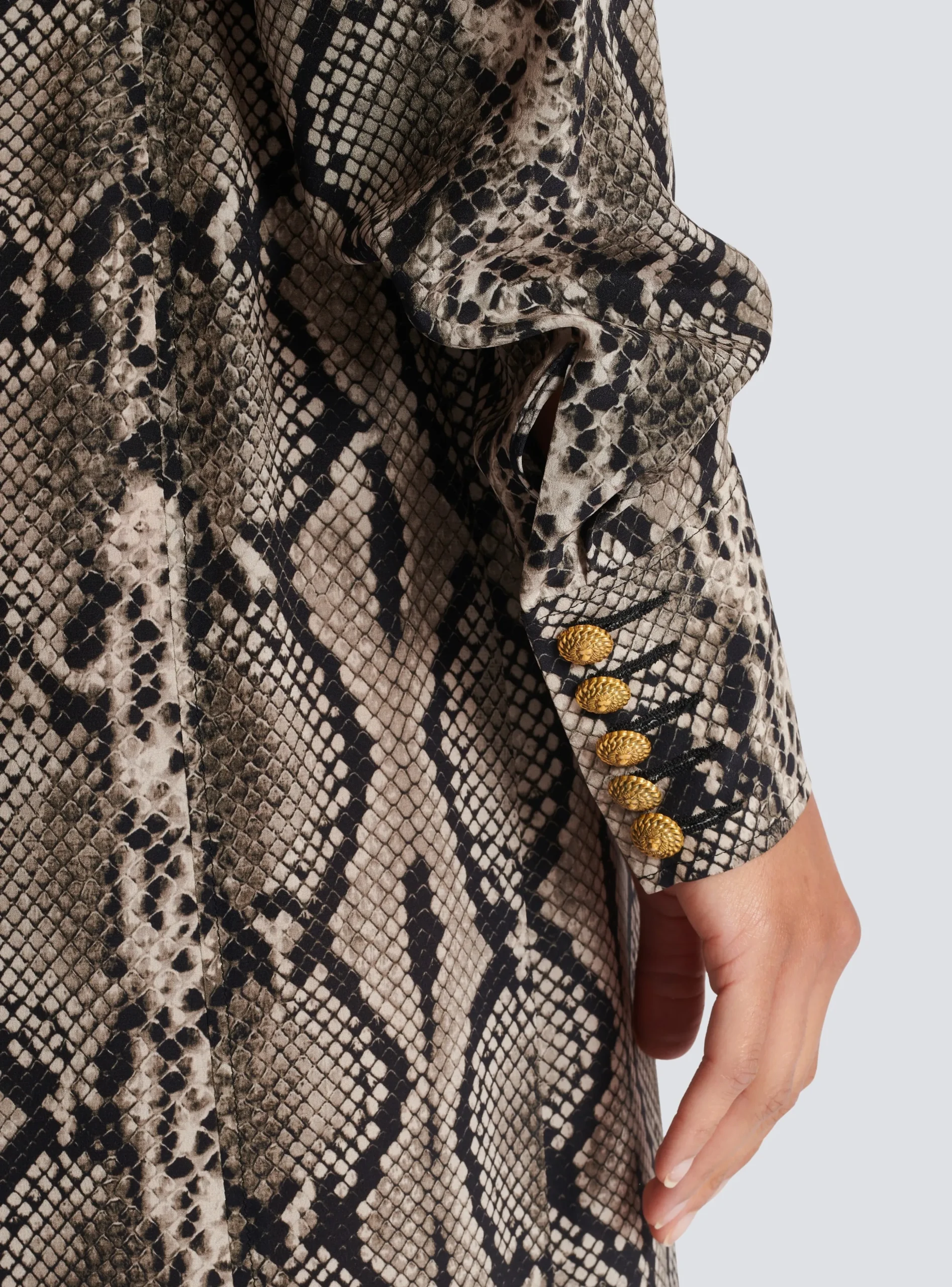 Snakeskin Silk Shirt Dress-Balmain Flash Sale