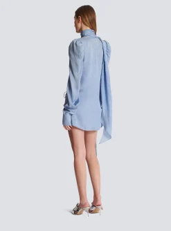 Snakeskin Silk Tie Dress-Balmain Store