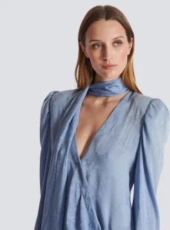 Snakeskin Silk Tie Dress-Balmain Store