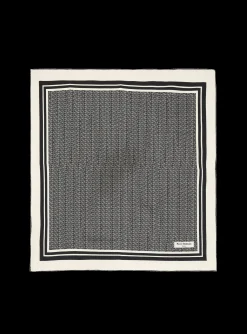Square Silk Scarf With Monogram Print-Balmain Discount
