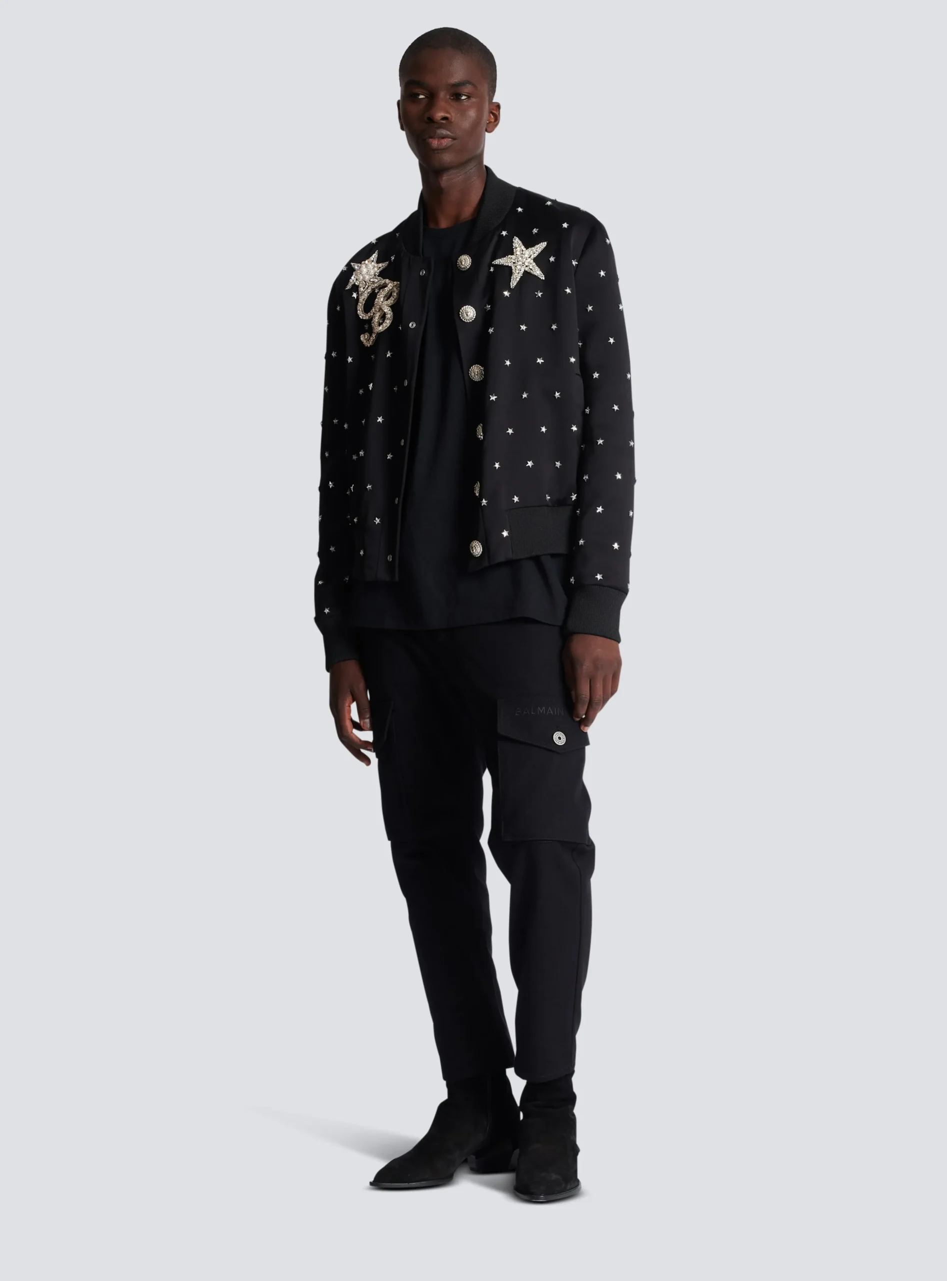 Stars Embroidered Bomber Jacket-Balmain Outlet