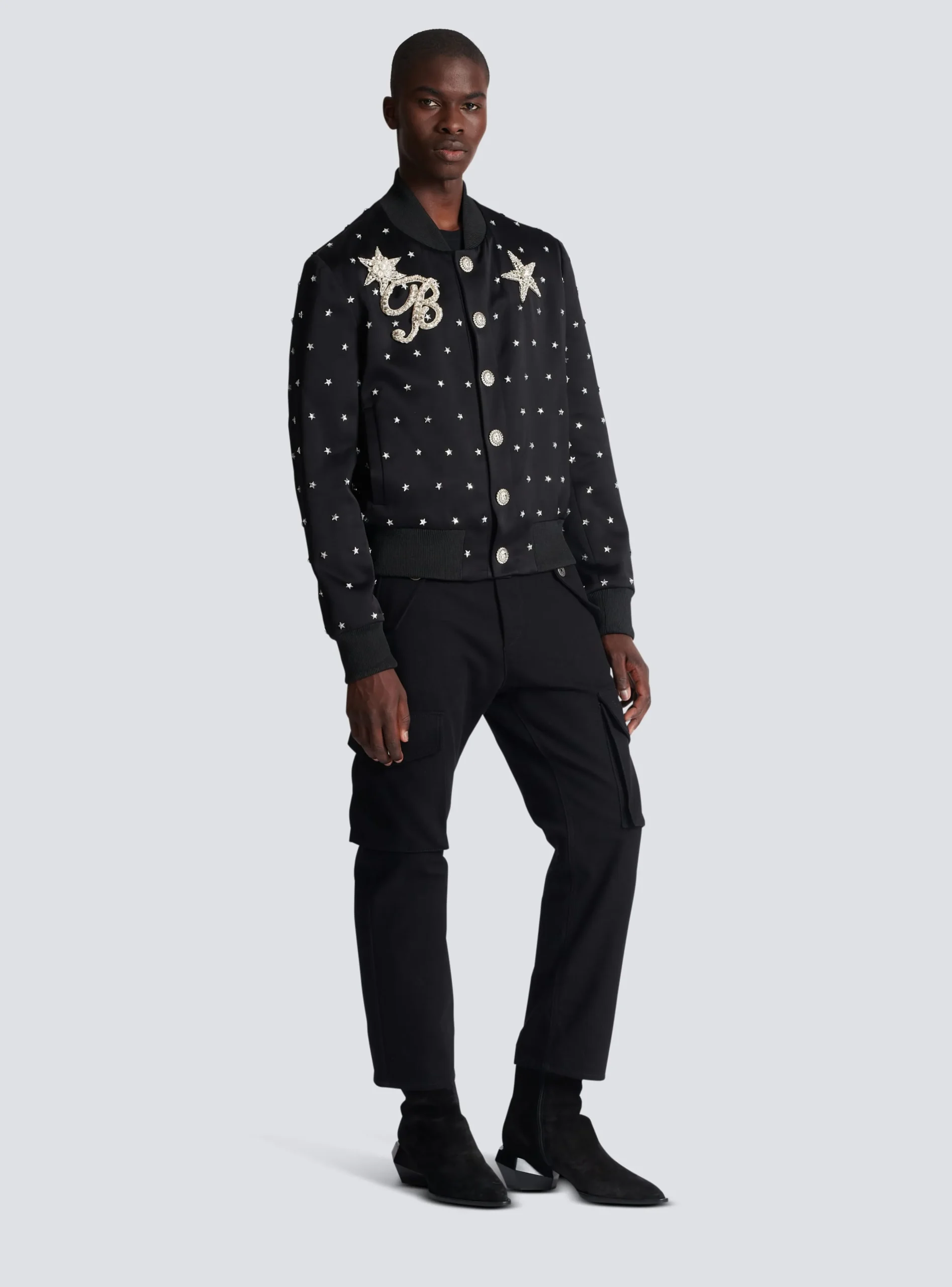 Stars Embroidered Bomber Jacket-Balmain Outlet