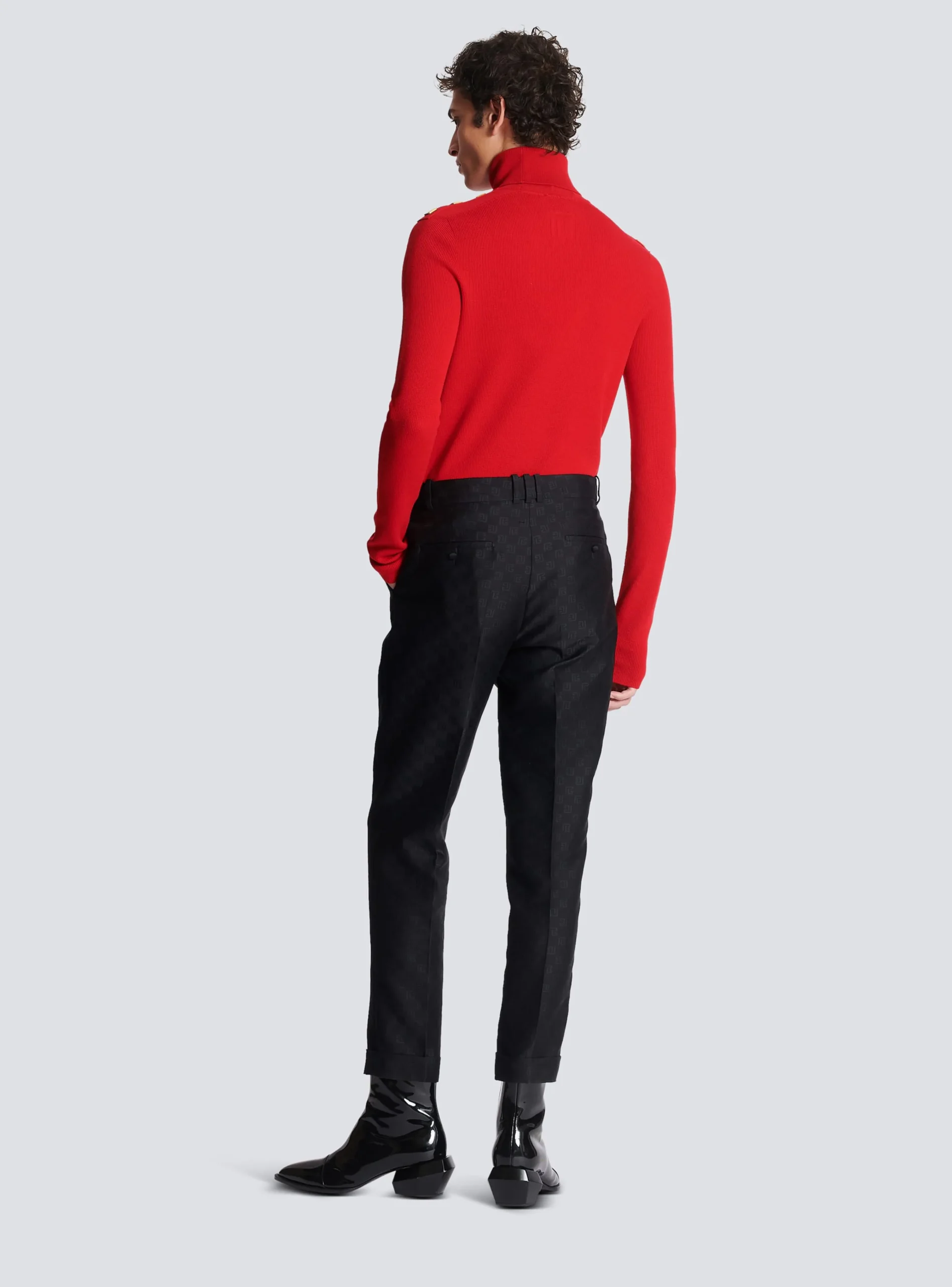 Straight-leg Mini Monogrammed Trousers-Balmain Shop