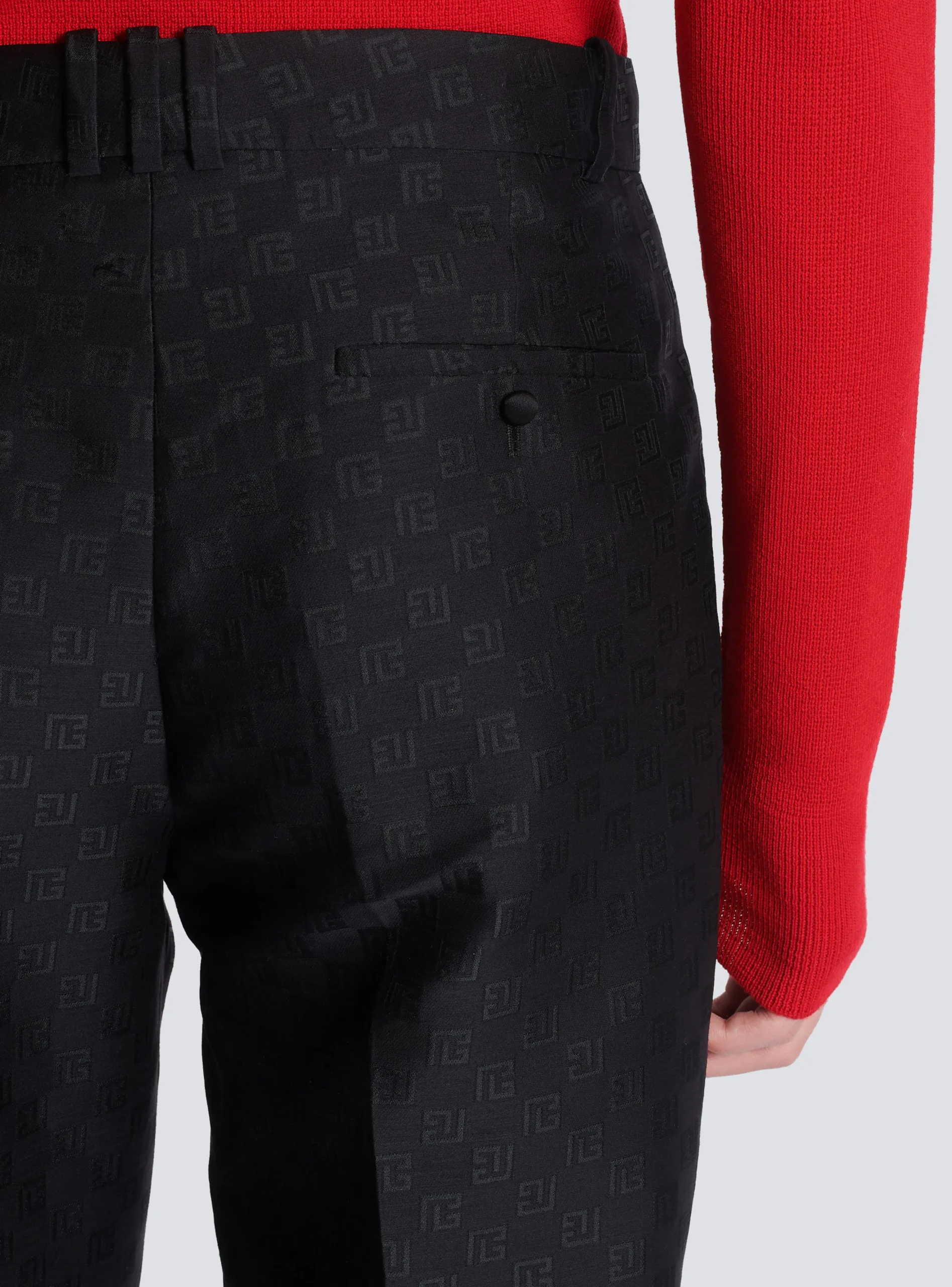 Straight-leg Mini Monogrammed Trousers-Balmain Shop