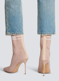 Stretch Knit Skye Ankle Boots-Balmain Fashion