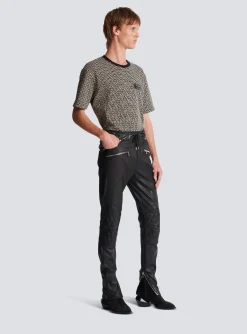 Stretch Leather Trousers-Balmain Shop