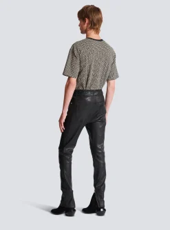 Stretch Leather Trousers-Balmain Shop