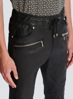 Stretch Leather Trousers-Balmain Shop